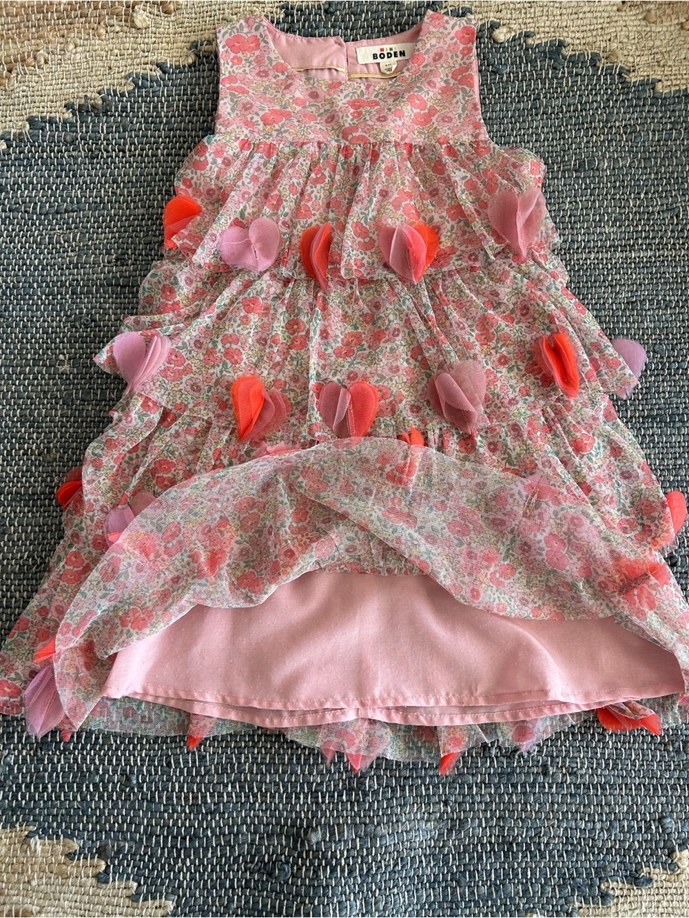 Mini Boden Heart Flutter Floral Party Dress - Picture 6 of 7